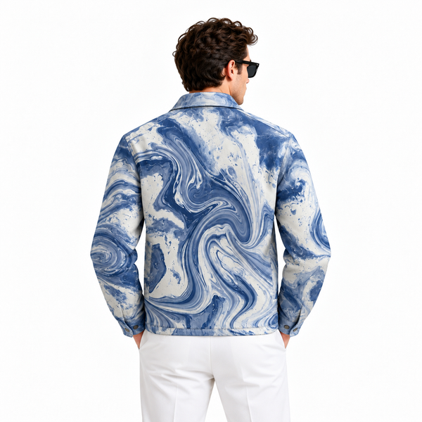 Waver Mix Denim Printed Shacket