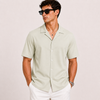 SATIN- PISTA GREEN CUBAN SHIRT