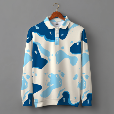 AQUA PATCH POLO SWEATSHIRT