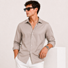 SATIN- STEEL GREY FULL SLEEVES SHIRT