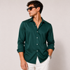 SATIN- FOREST GREEN FULL SLEEVES SHIRT