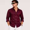 SATIN-  MAHROON FULL SLEEVES SHIRT