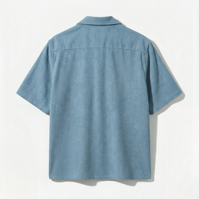 CORDUROY- SKY BLUE CUBAN SHIRT