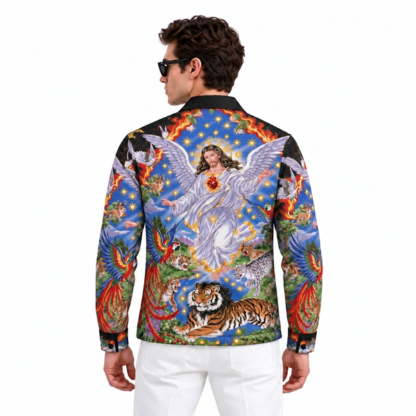 Divine Bliss Denim Printed Shacket