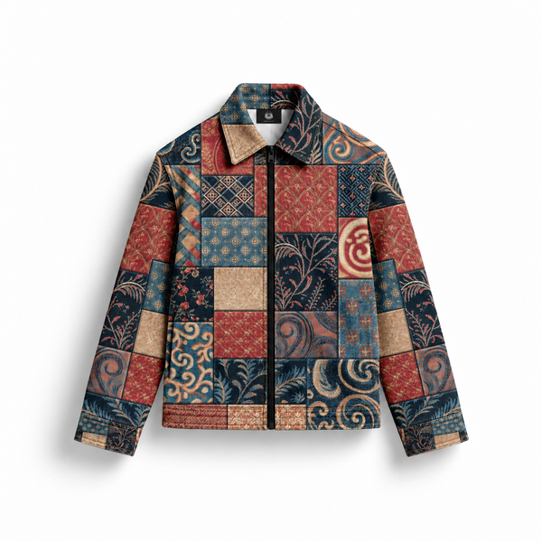 Mosaic Denim Printed Jacket