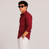 SATIN- BLOOD RED FULL SLEEVES SHIRT