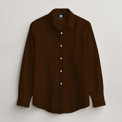 LINEN- BROWN FULL SLEEVES SHIRT