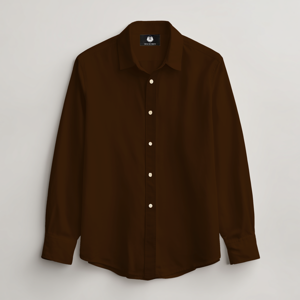 LINEN- BROWN FULL SLEEVES SHIRT