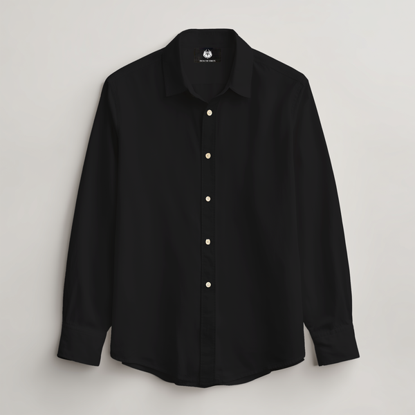 LINEN- BLACK FULL SLEEVES SHIRT