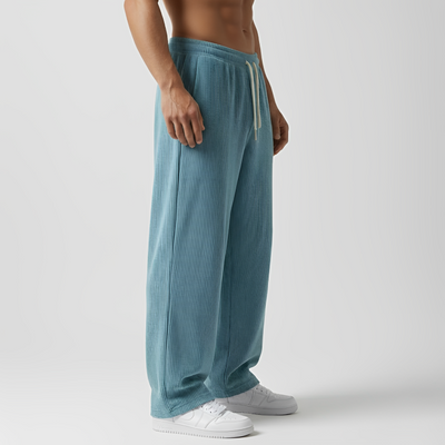 RELAXED FIT CORDUROY PANTS- SKY BLUE