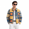 Art Patch Denim Printed Shacket