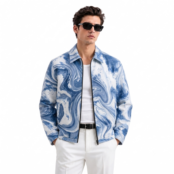 Waver Mix Denim Printed Shacket