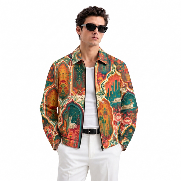 Motion Drip Denim Printed Shacket